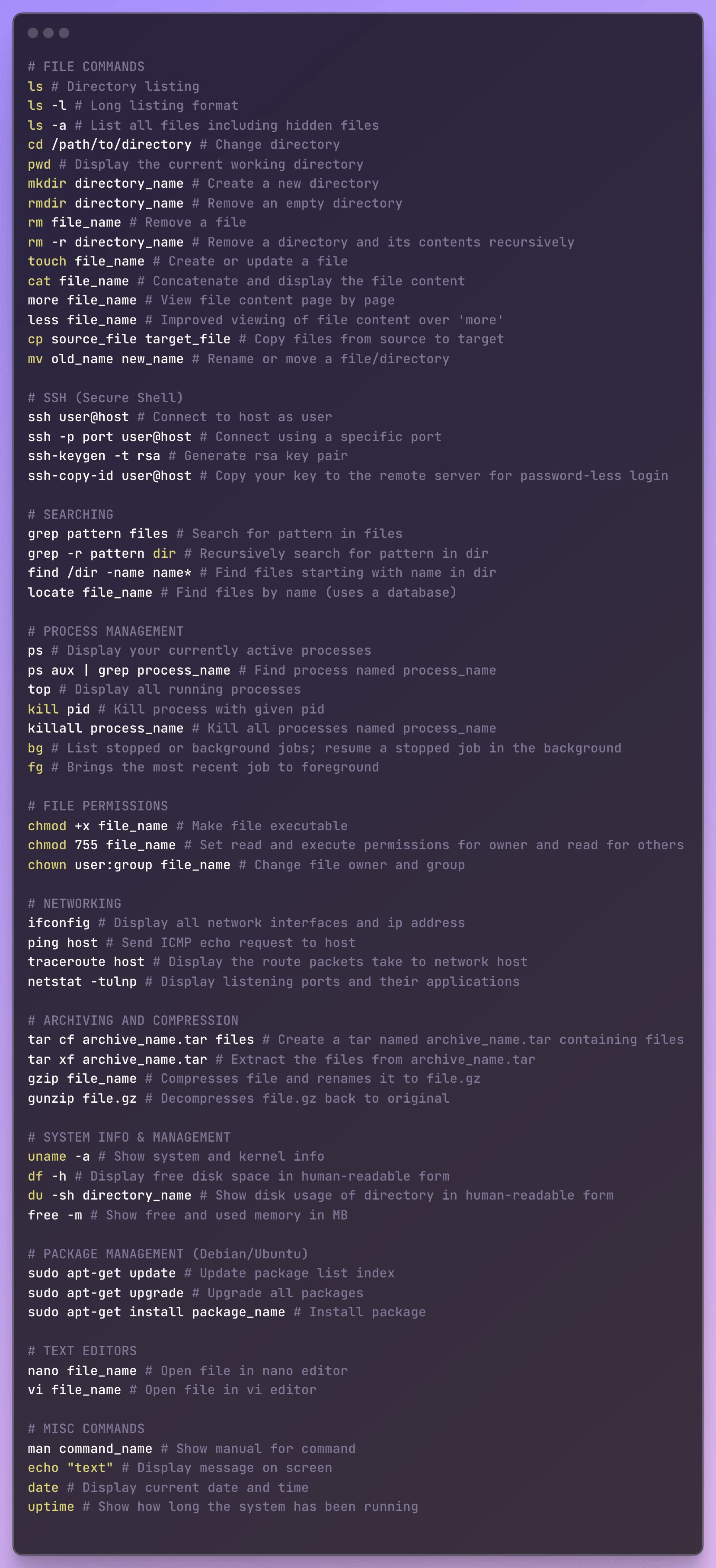 base commands